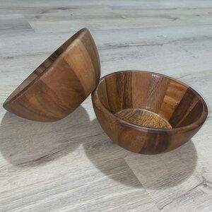 Lipper International Acacia Round Flair Wooden Bowls